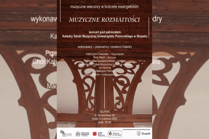 Zapraszamy na koncert Katedry Sztuki Muzycznej w ramach "muzycznych wieczorów w kościele ewangelickim"